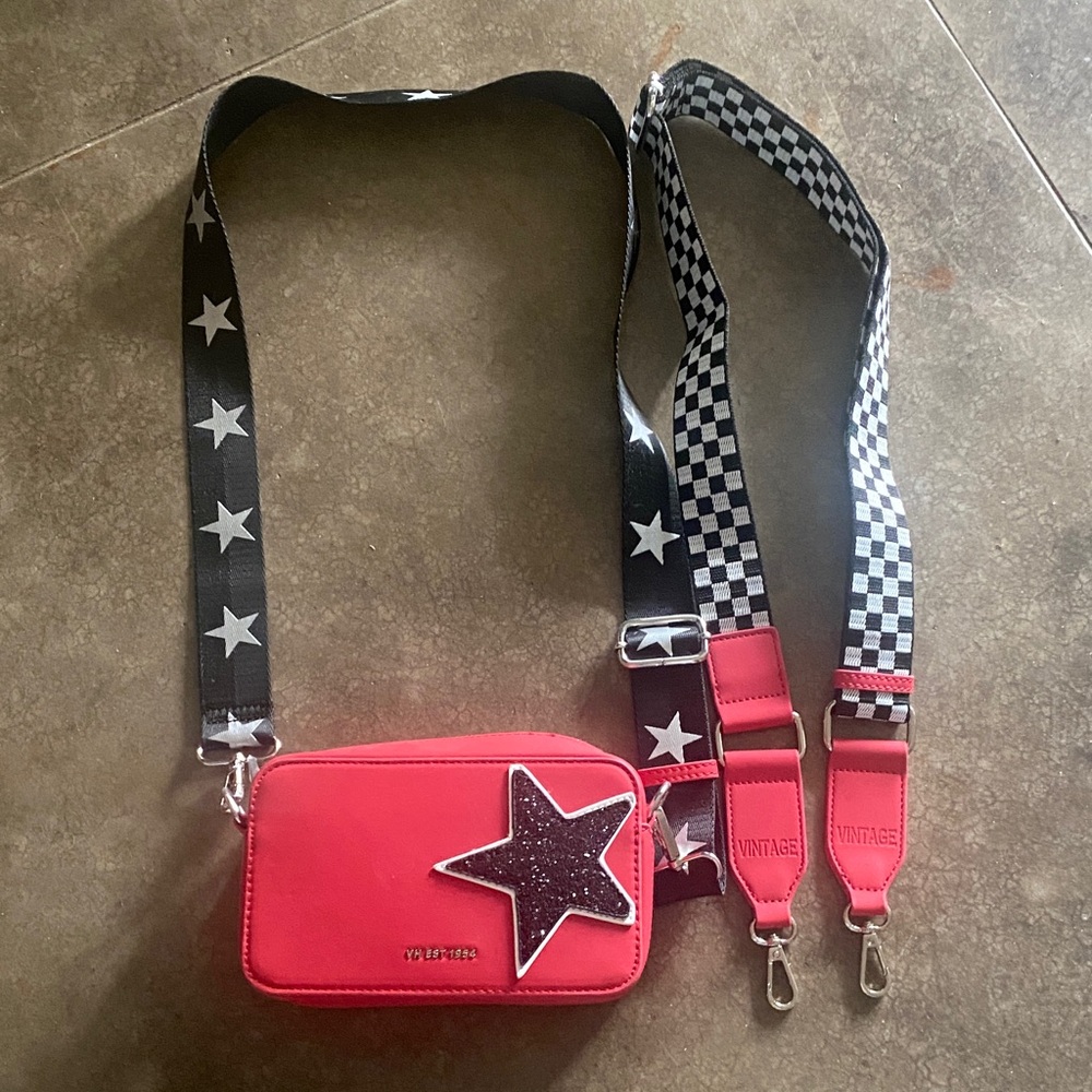 Vintage Havana Red and Black Crossbody/Camera Bag